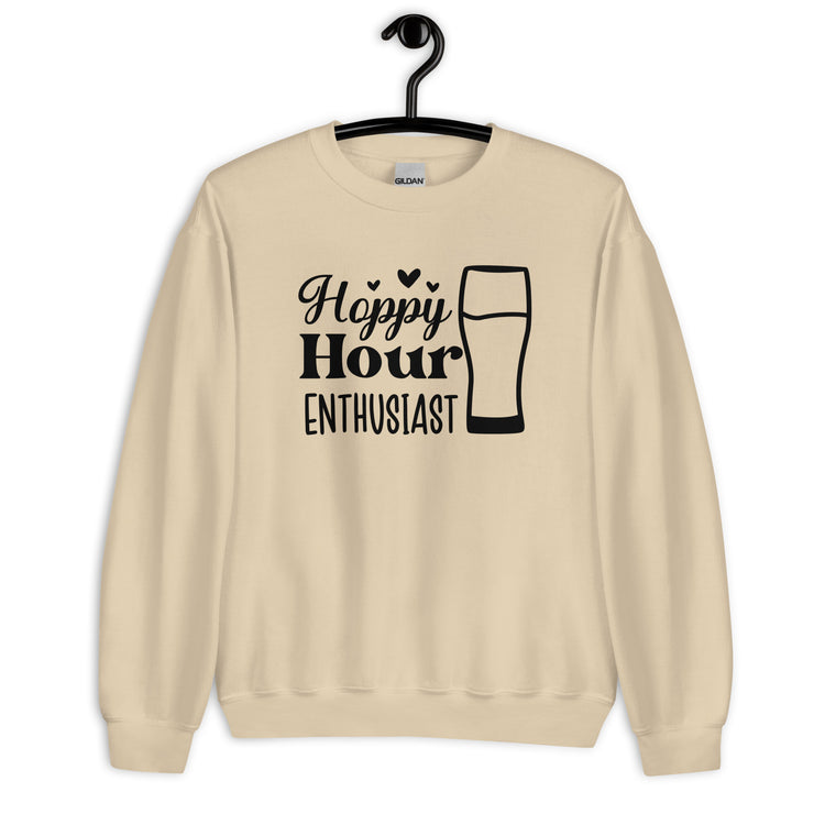 Hoppy Hour Enthusiast - Black Ink - Unisex Sweatshirt