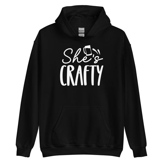 She's Crafty - White Ink - Unisex Hoodie