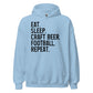 Eat, Sleep, Craft Beer, Football, Repeat - Black Ink - Unisex Hoodie