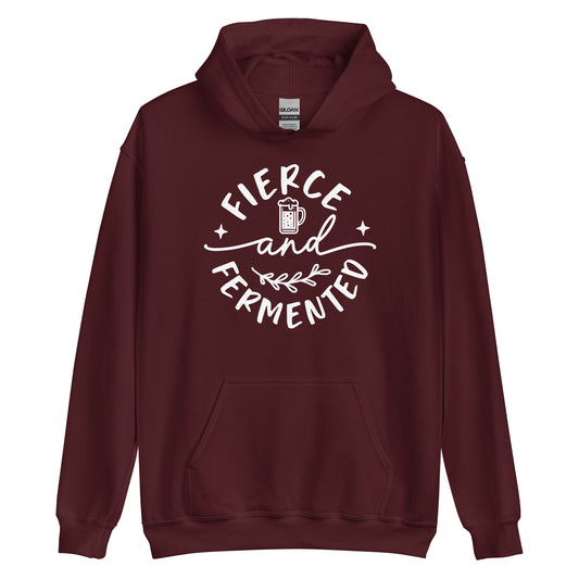 Fierce and Fermented - White Ink - Unisex Hoodie