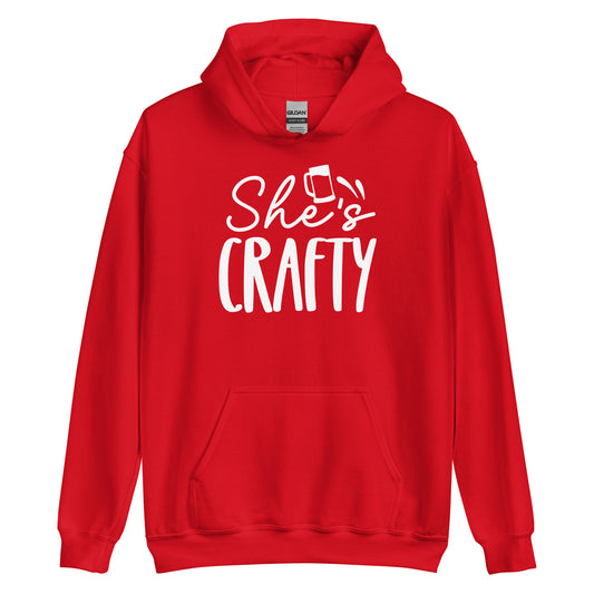 She's Crafty - White Ink - Unisex Hoodie