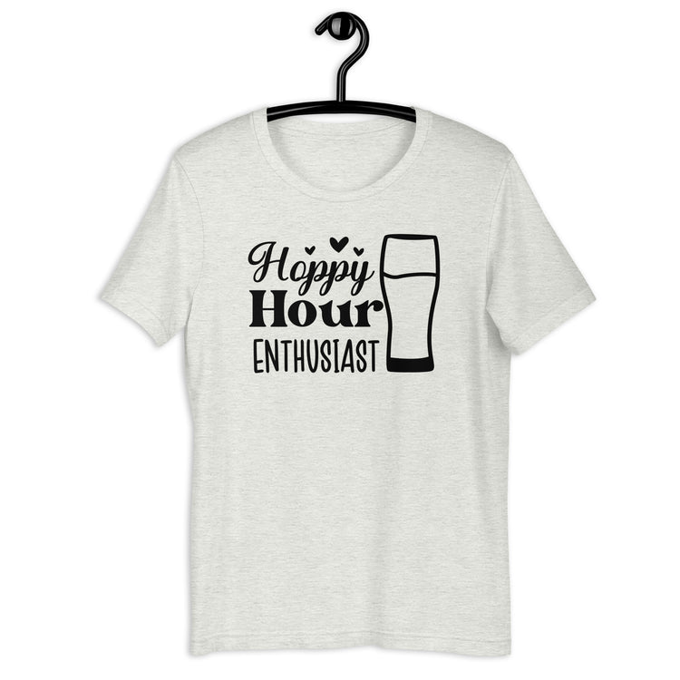 Hoppy Hour Enthusiast - Black Ink - Unisex T-Shirt