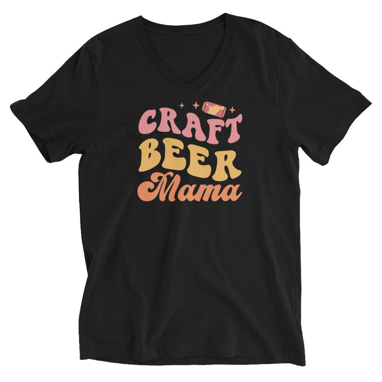 Craft Beer Mama - Unisex Short Sleeve V-Neck T-Shirt