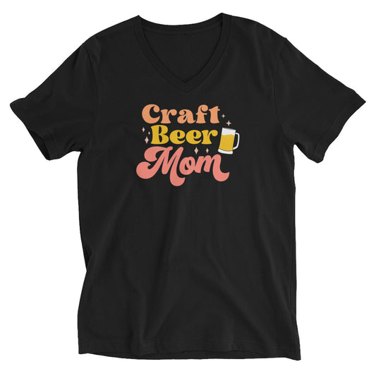 Craft Beer Mom - Unisex Short Sleeve V-Neck T-Shirt