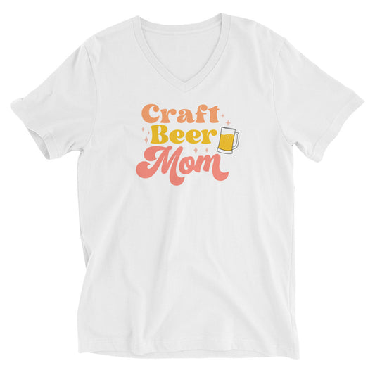 Craft Beer Mom - Unisex Short Sleeve V-Neck T-Shirt