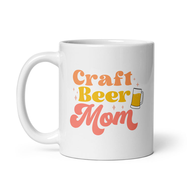 Craft Beer Mom - White Glossy Mug (Left-Handed)