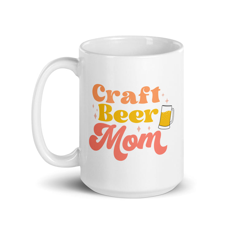 Craft Beer Mom - White Glossy Mug (Left-Handed)