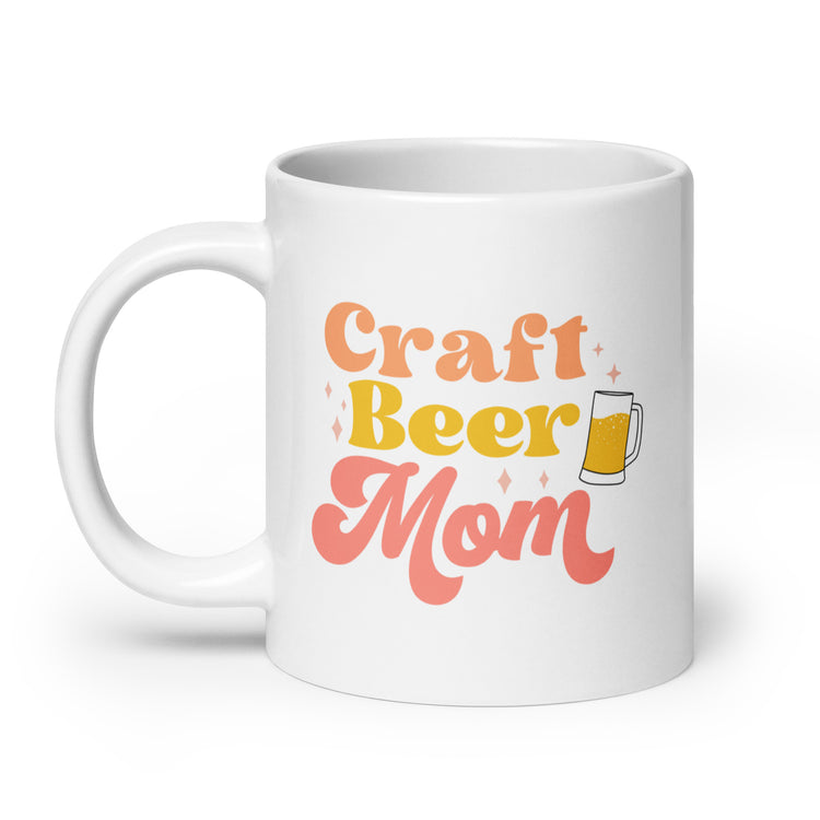 Craft Beer Mom - White Glossy Mug (Left-Handed)