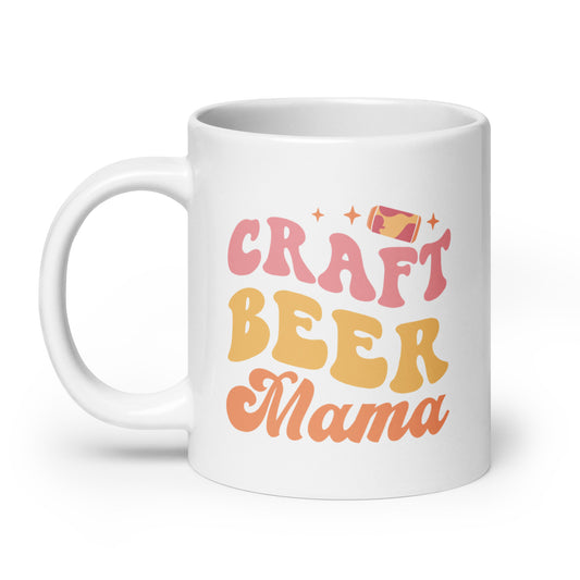 Craft Beer Mama- White Glossy Mug (Left-Handed)