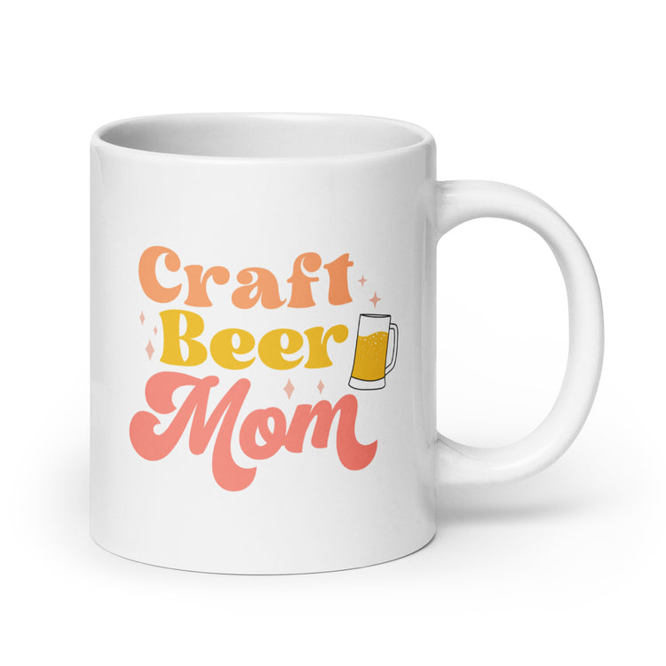 Craft Beer Mom - White Glossy Mug (Right-Handed)