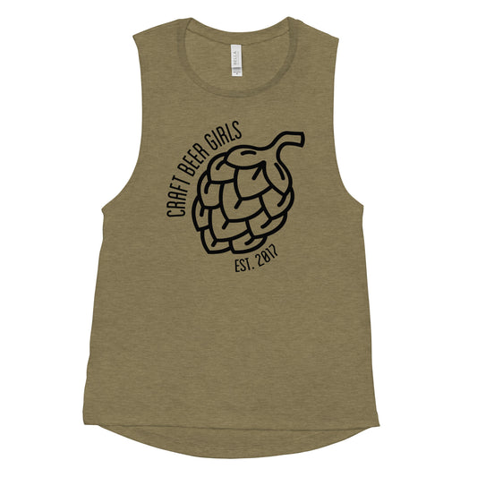 Craft Beer Girls - Black Ink - Ladies’ Muscle Tank