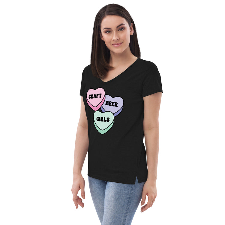 Craft Beer Girls Candy - Women’s Recycled V-Neck T-Shirt