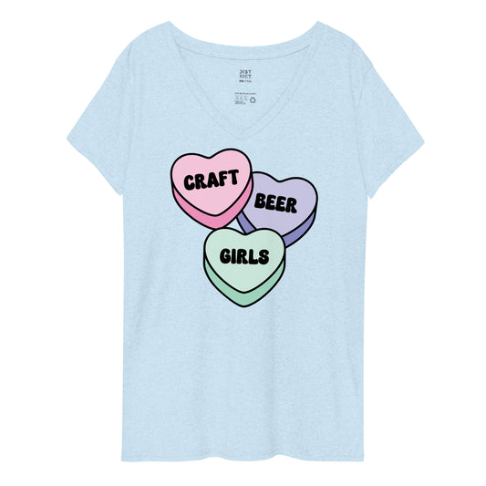 Craft Beer Girls Candy - Women’s Recycled V-Neck T-Shirt