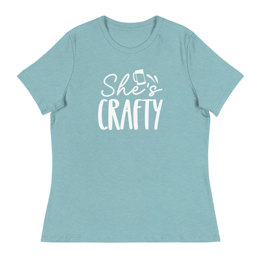 She's Crafty - White Ink - Women's Relaxed T-Shirt