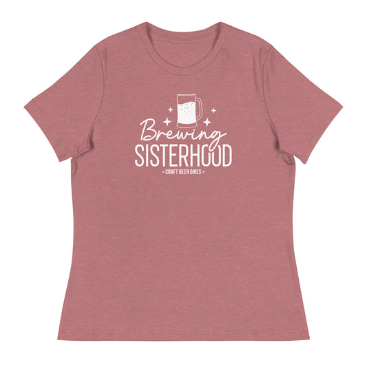 Brewing Sisterhood - White Ink - Women's Relaxed T-Shirt