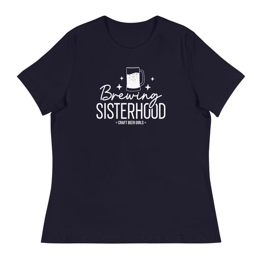 Brewing Sisterhood - White Ink - Women's Relaxed T-Shirt