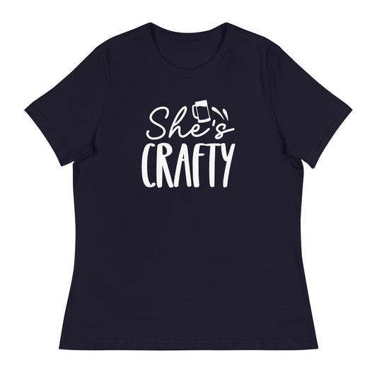 She's Crafty - White Ink - Women's Relaxed T-Shirt